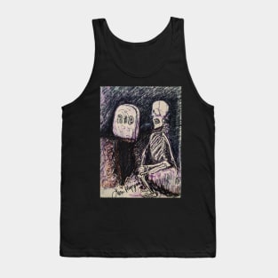 Skeleton hanging out at the graveyard Tank Top